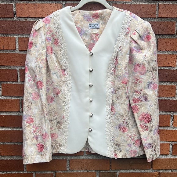Chic Pastel Striped Blazer with Gold Glitter – Women’s Statement Jacket main image 0